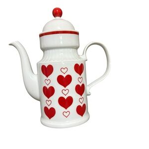 Vintage Winterling Bavaria Porcelain Carafe White Hearts Heart